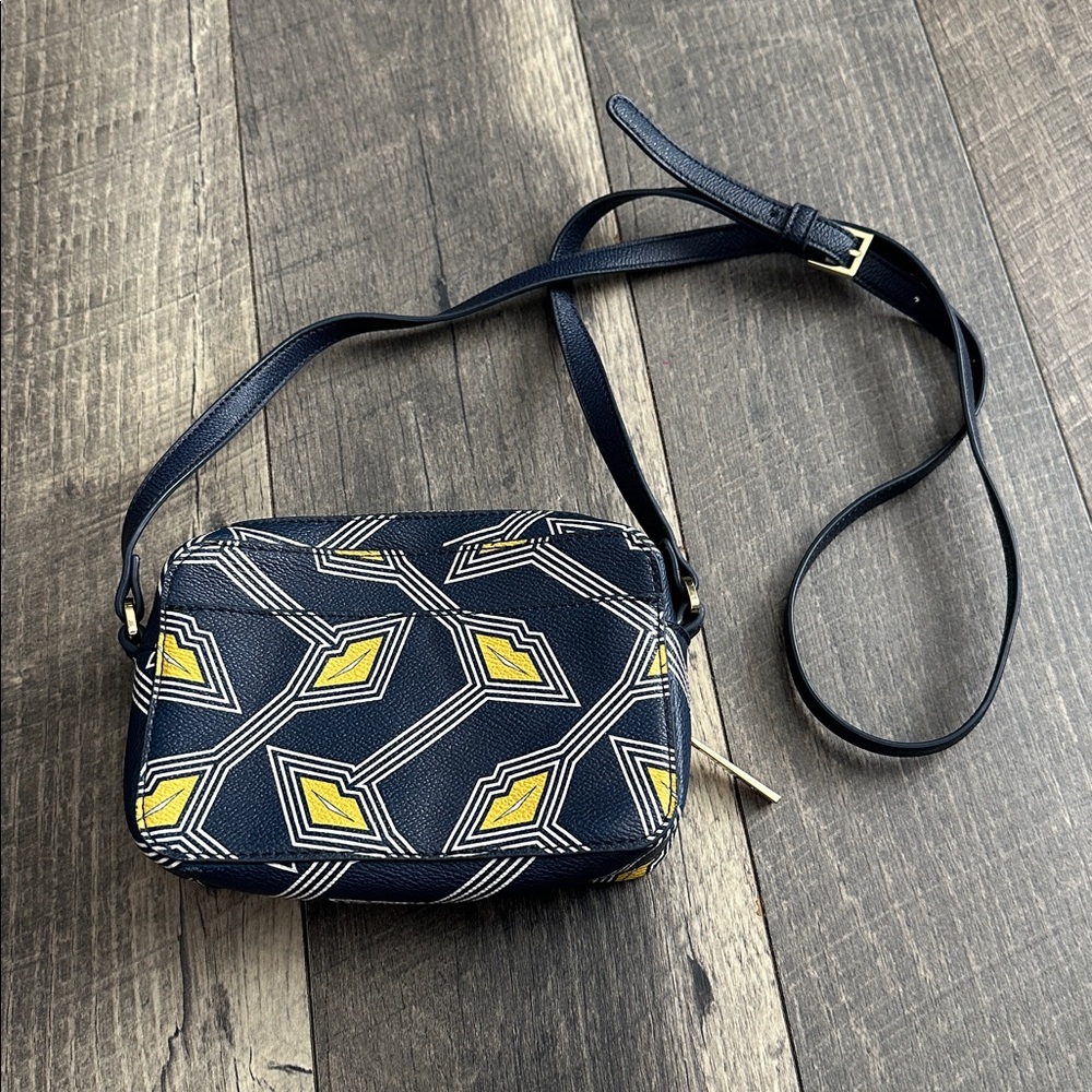 Ted Baker Navy and Yellow Geometric Crossbody Bag - Picture 2 of 4